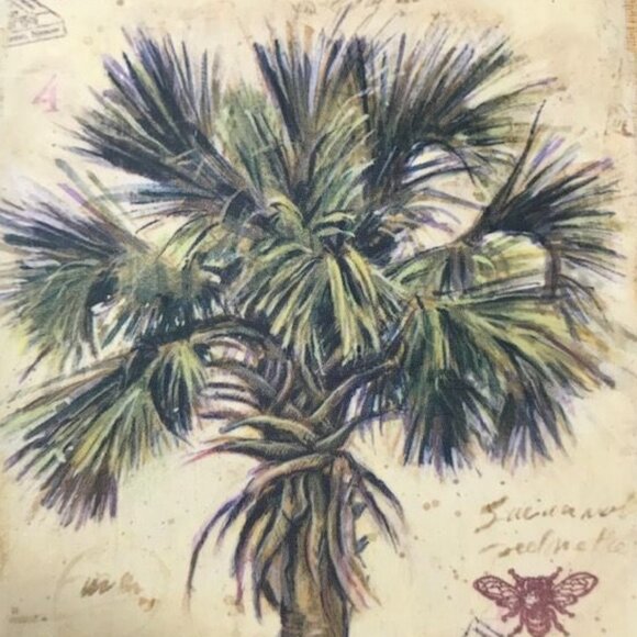 Palm Tree Travel Stamp Agenda Calendar Notes Trifold Magnetic Closure Planner - Picture 2 of 16